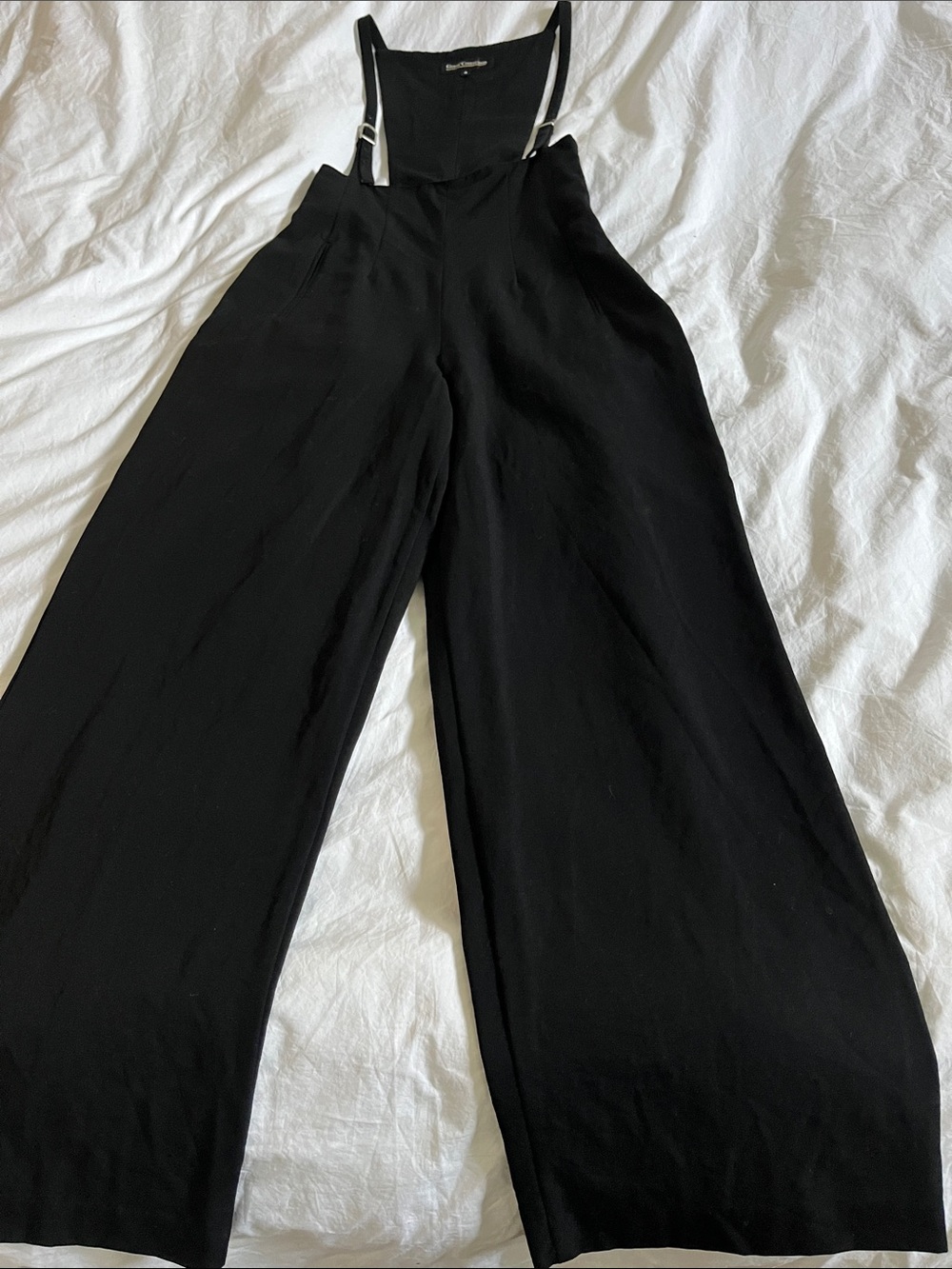 Guess collection vintage 100% wool women’s black overall trousers jumpsuit